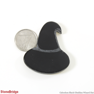 Cabochon - Black Obsidian Wizard Hat - 1 1/2"    from The Rock Space