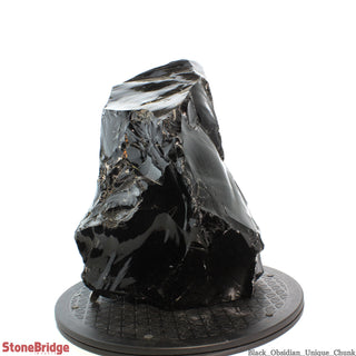 Obsidian Black Boulder Cut-Base U#4 - 12"    from The Rock Space