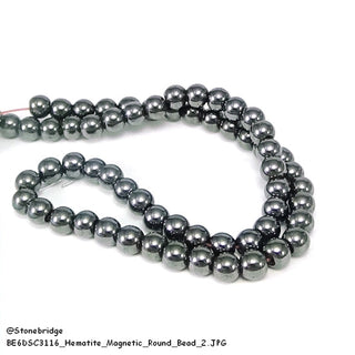 Hematite Magnetic - Round Strand 2mm    from The Rock Space