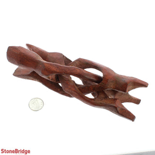 Wooden Cobra Tripod Sphere Stand - Red    from The Rock Space