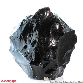 Obsidian Black Boulder Cut-Base U#60 - 15 1/2"    from The Rock Space