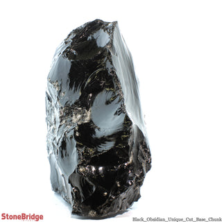 Obsidian Black Boulder Cut-Base U#56 - 16"    from The Rock Space