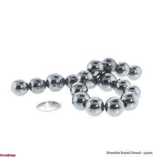 Hematite - Round Strand 14mm    from The Rock Space