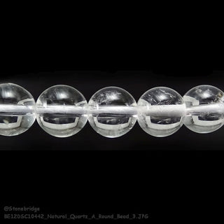 Natural Quartz - A - Round Strand 15" - 4mm    from The Rock Space