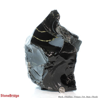 Obsidian Black Boulder Cut-Base U#57 - 13 1/4"    from The Rock Space