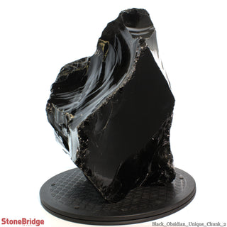 Obsidian Black Boulder Cut-Base U#2 - 14 1/4"    from The Rock Space