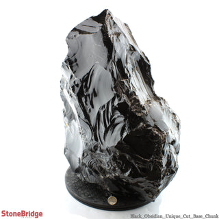 Obsidian Black Boulder Cut-Base U#72 - 20"    from The Rock Space