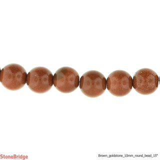 Brown Goldstone - Round Strand 15" - 10mm    from The Rock Space