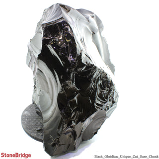Obsidian Black Boulder Cut-Base U#74 - 17"    from The Rock Space