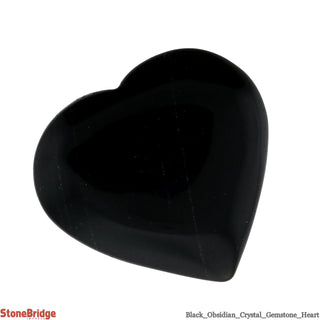 Black Obsidian Crystal Heart #2 - 40Mm (1" to 2")    from The Rock Space