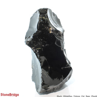 Obsidian Black Boulder Cut-Base U#46 - 14 3/4"    from The Rock Space