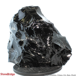 Obsidian Black Boulder Cut-Base U#41 - 16"    from The Rock Space