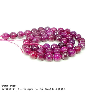 Fuschia Agate Faceted - Round Strand 15" - 8mm    from The Rock Space