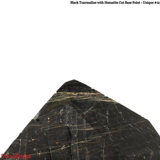 Black Tourmaline & Hematite Cut Base, Polished Point U#12    from The Rock Space