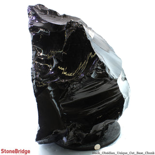 Obsidian Black Boulder Cut-Base U#70 - 20" 1/4"    from The Rock Space