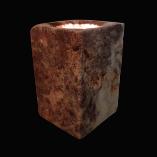 Aragonite Red Cubic Candle Holder - Tall    from The Rock Space