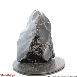 Obsidian Black Boulder Cut-Base U#21 - 12 1/2"    from The Rock Space