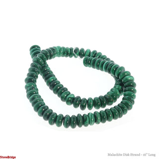 Malachite Disk Strand - 16" Long    from The Rock Space
