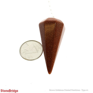 Goldstone Brown Pendulum 6 Facets & Ring    from The Rock Space