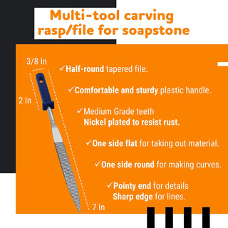 Carving Tool for Soapstone - Nickel-Plated Mini Multi Tool Rasp    from The Rock Space