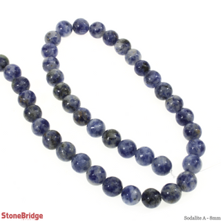 Sodalite A - Round Strand 15" - 8mm    from The Rock Space