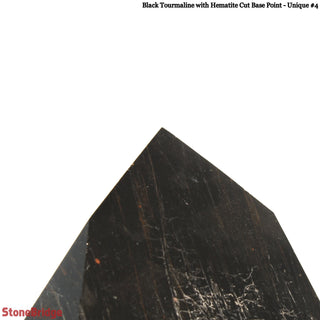 Black Tourmaline & Hematite Cut Base, Polished Point U#4    from The Rock Space