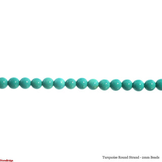 Turquoise Round Strand - 2mm Beads    from The Rock Space