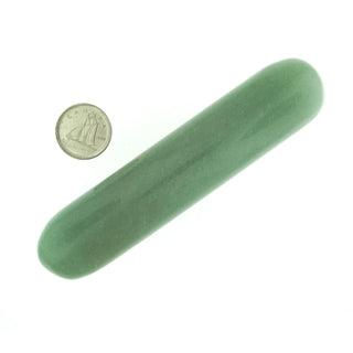 Green Aventurine Rounded Massage Wand - Large #2 - 3 1/2" to 4 1/2"    from The Rock Space