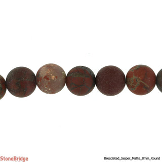 Brecciated Jasper Matte - Round Strand 15" - 8mm    from The Rock Space