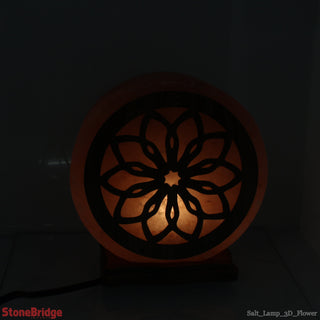 Himalayan Salt Lamp - 3D Wood Design - Flower    from The Rock Space