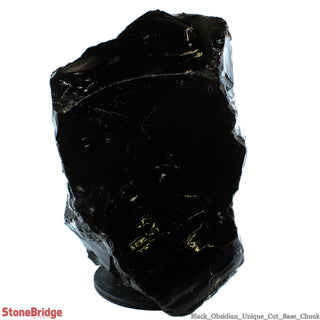 Obsidian Black Boulder Cut-Base U#63 - 24 1/2"    from The Rock Space