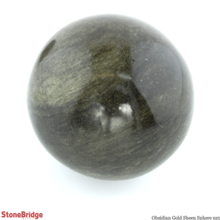 Obsidian Gold Sheen Sphere - Extra Small #3 - 2"    from The Rock Space